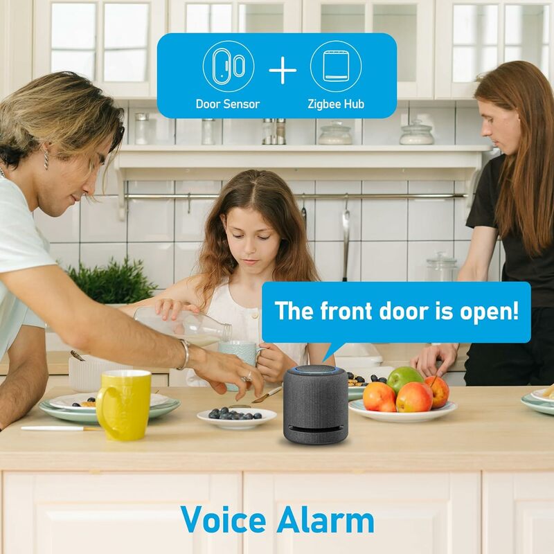 Sensor de puerta inteligente Tuya Zigbee, Detector de apertura/cierre, alarma para el hogar, protección de seguridad, Smart Life, funciona con Alexa y Google