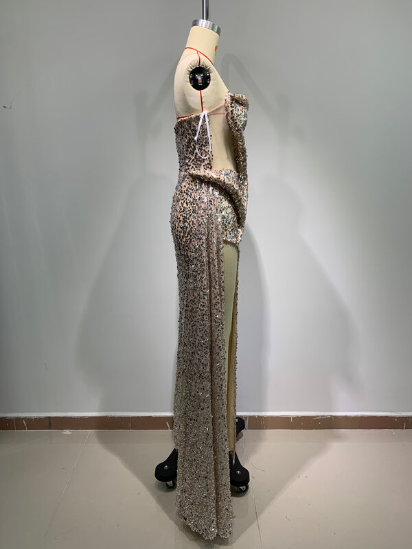 Женское кружевное платье без рукавов, эластичное облегающее платье с блестками