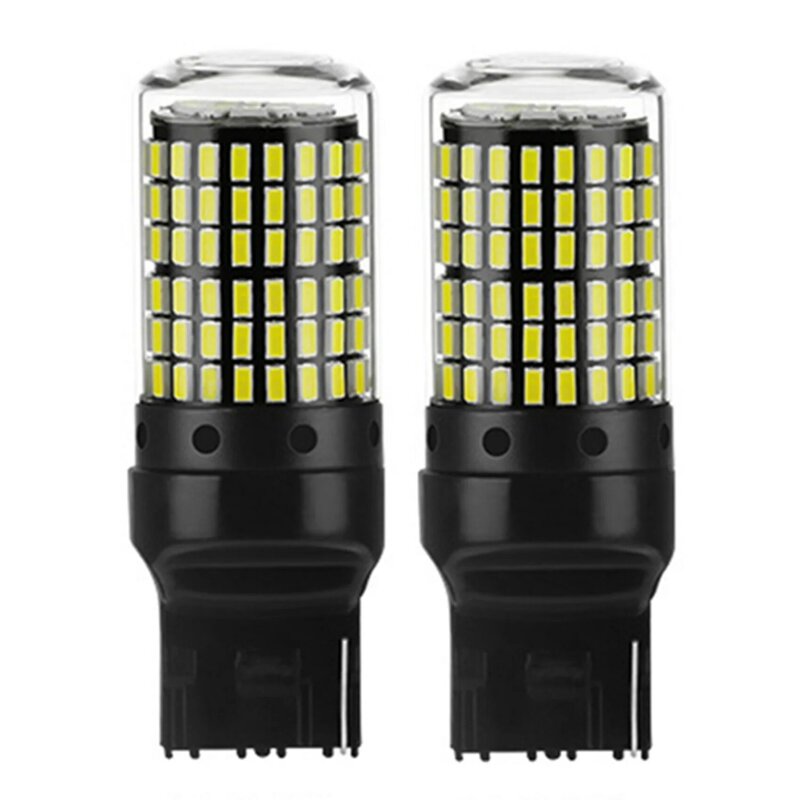 Bombillas LED de piezas para coche, lámpara Canbus de alta potencia, sin errores, luz de marcha atrás, freno de giro, color blanco, 3157 P27-7W, T25, P27W, 2 uds.