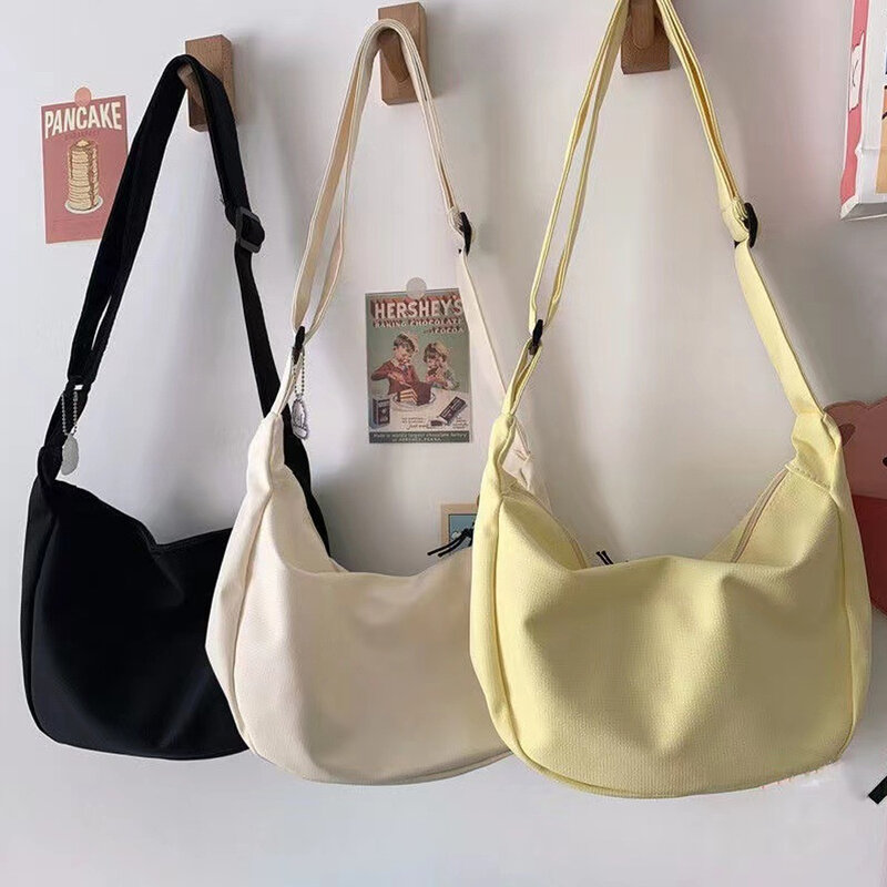 Shoulder Bags Women Solid Harajuku All-Match Simple Multifunction Handbags Large Capacity Crossbody Bags For Women Teens Purse
