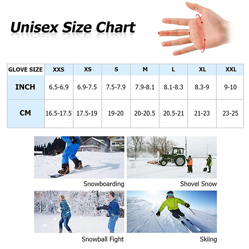 Перчатки для катания на лыжах с 3-мя пальцами, 7,4 В