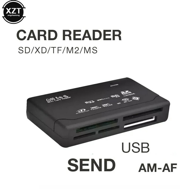 올인원 USB 2.0 SD 카드 리더 어댑터, TF CF SD 미니 SD SDHC MMC MS XD 메모리 카드 리더, 기록 변환기 지원