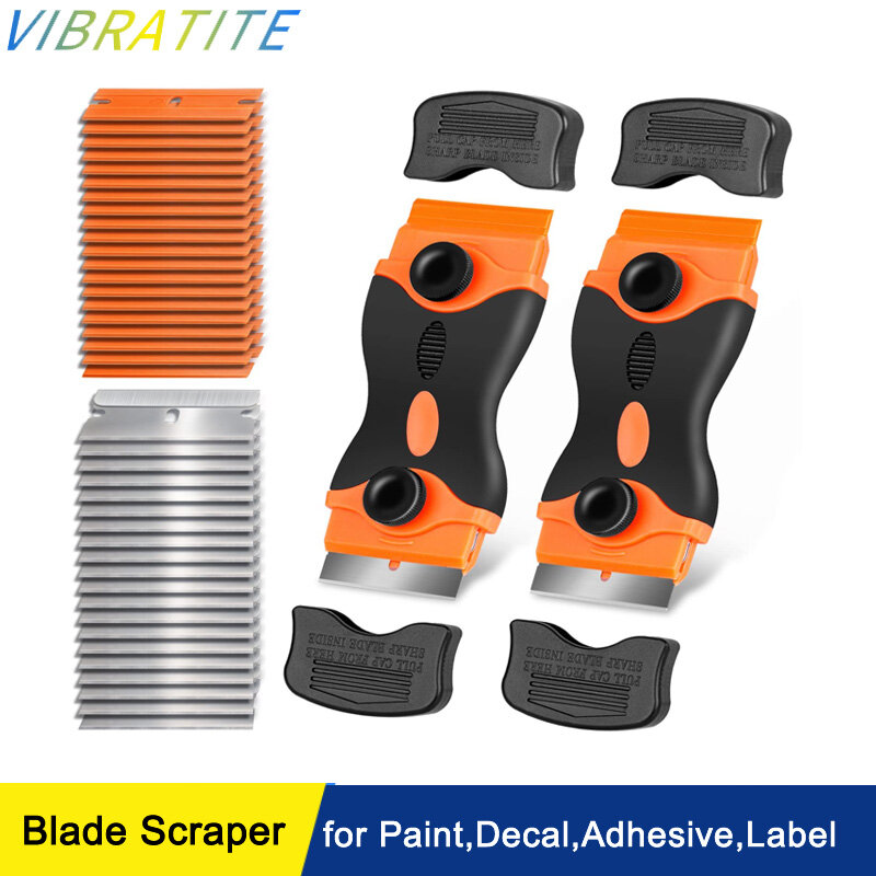 Razor Blade Scraper Tool,Sticker Remover Cleaning Scraper for Paint,Decal,Adhesive,Label,Caulk,Glass Scraper for Window Cooktop