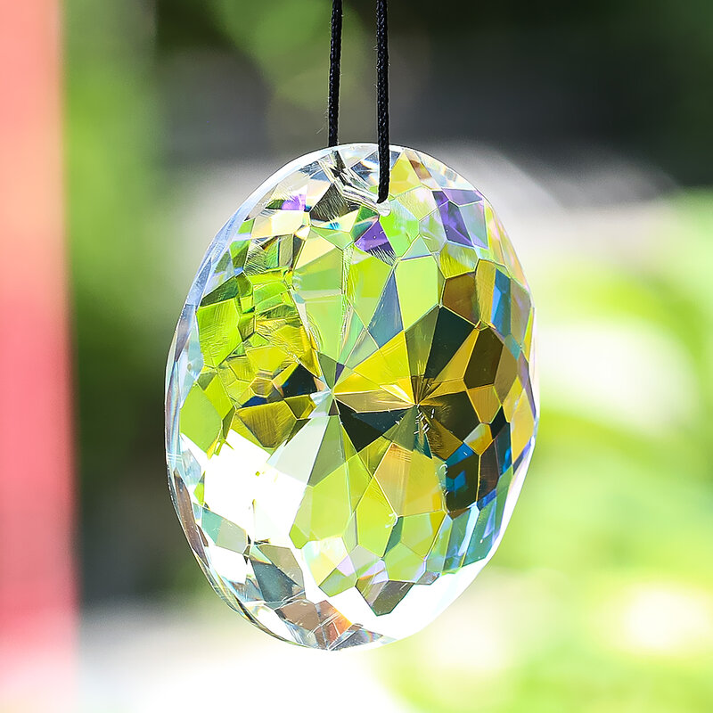 Candelabro de cristal facetado con forma de Mandala, lámpara colgante con prismas de cristal, de arcoíris atrapasueños, decoración del hogar y el jardín, 60mm