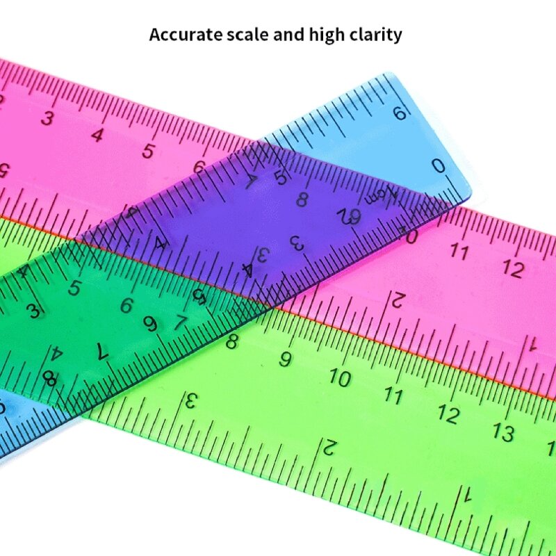8 stuks rechte onbreekbare liniaal voor scholieren 6 inch doorzichtige plastic linialen