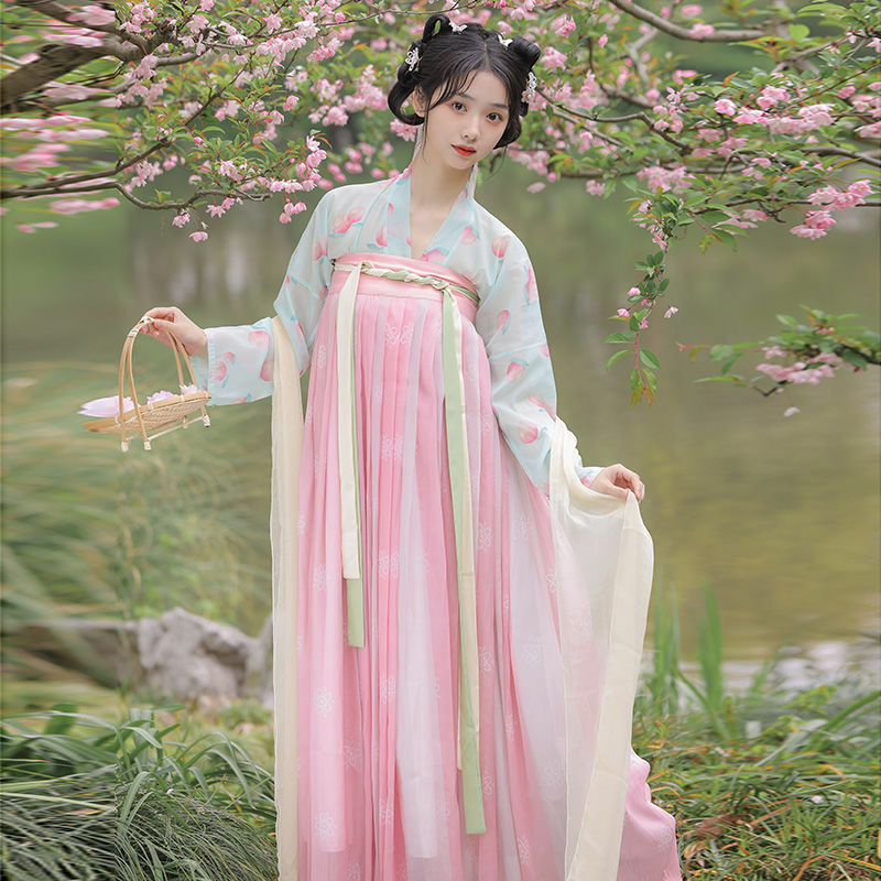 Chinese Traditional Vintage Hanfu Dress Set Women's Stage Performace Folk Dance Hanfu Clothing Ancient Princess Cosplay Hanfu