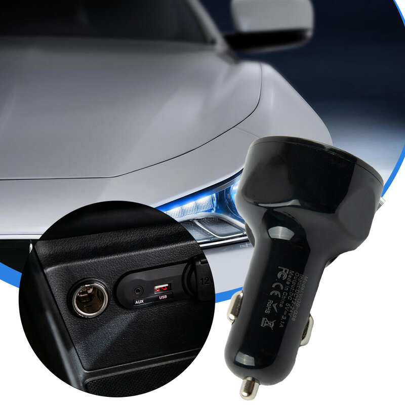 USB 차량용 충전기 어댑터, LED 디스플레이, 3.1A 고속 충전, 자동차 전화 충전기, 전기 충전 액세서리, 4 포트