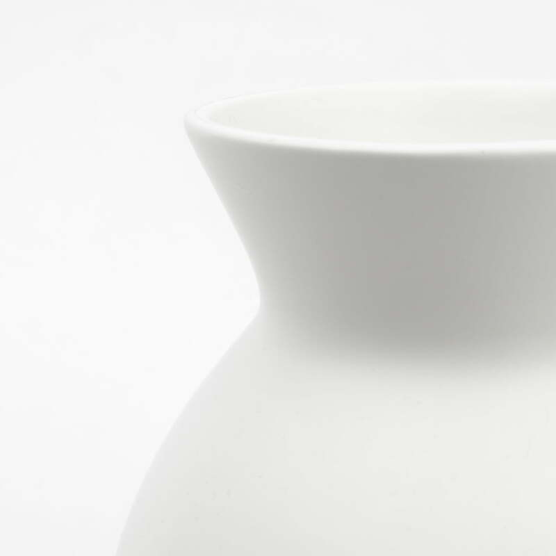 Hauptstützen 6,75 Zoll x 8 Zoll Keramik vase in massiver weißer Oberfläche
