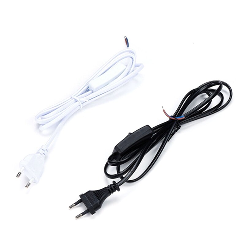 Cable alimentación luz LED con interruptor, conector cable LED con enchufe europeo, cable alimentación 6 pies/1,8