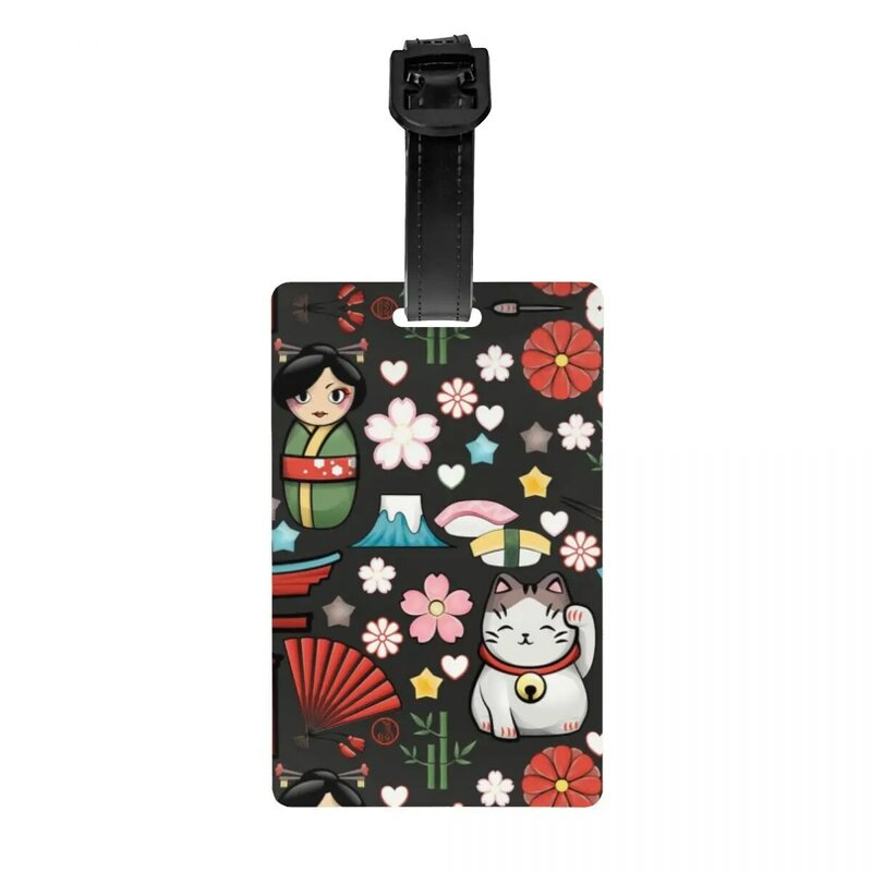 Kawaii maneki neko glückliche Katze Gepäck anhänger japanische Geisha Kunst Reisetasche Koffer Privatsphäre Abdeckung ID-Etikett