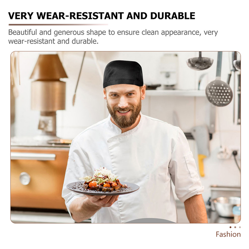 Herren schwarze Baskenmütze Hüte für Männer & Mützen Hut kappen tragbare Küche arbeiten serviert verstellbare Koch Baumwolle Restaurant Uniform Miss