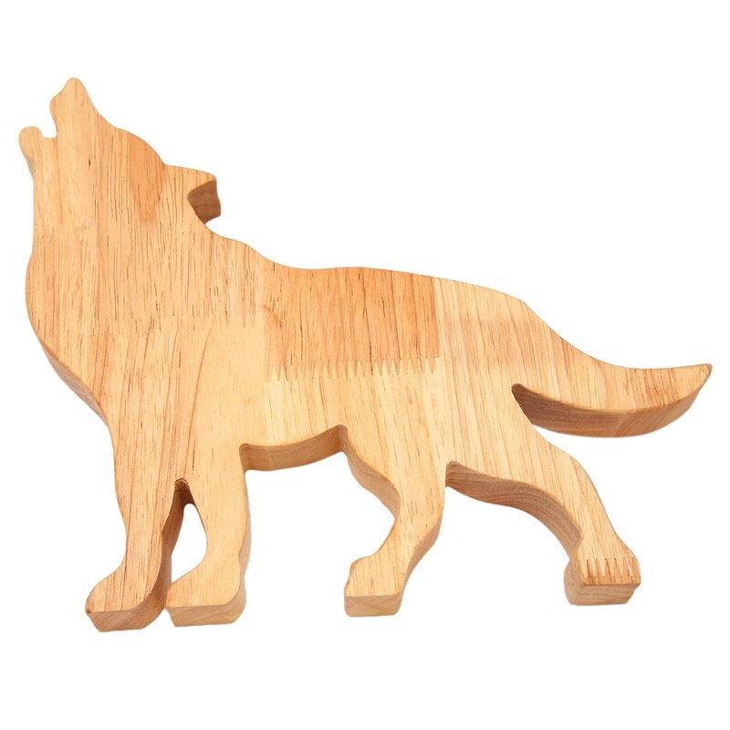 창의적인 만화 소나무 늑대 돼지 저금통, 투명 장식 공예품, 선물 장식, 33x13cm