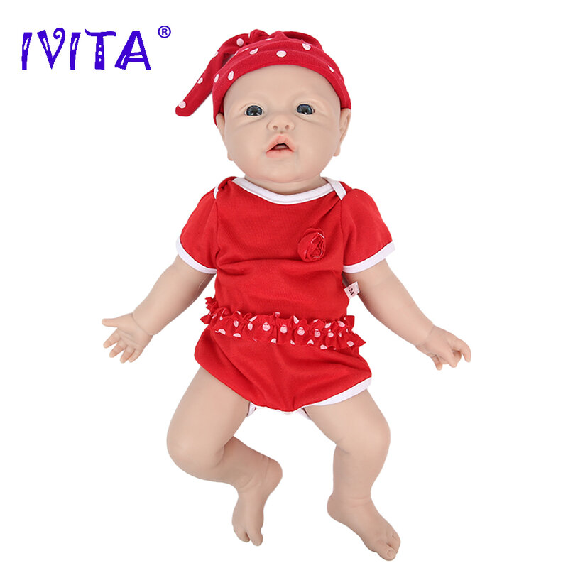 IVITA-Boneca Full Body Silicone Reborn Baby Girl, bonecas realistas, sem pintura, DIY, em branco, brinquedos infantis, 100%, 43cm, 2.69kg, WG1526