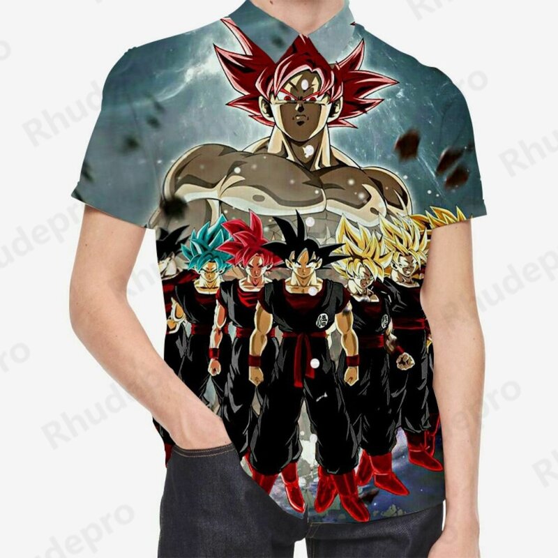 Рубашка мужская оверсайз с принтом «Драконий жемчуг зет»