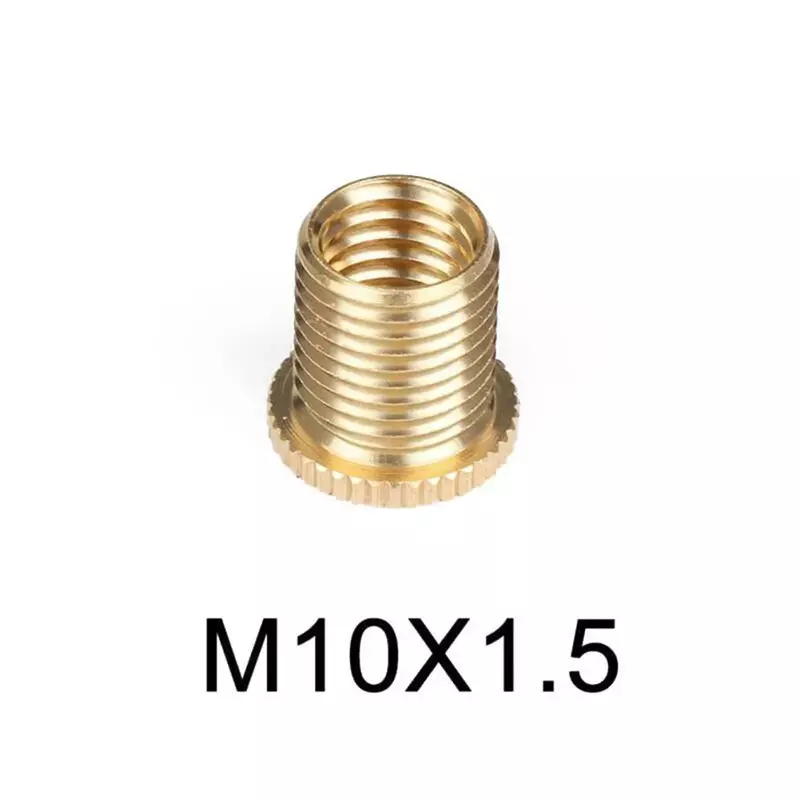 Alumínio Universal Alloy Thread Adapter Nut, Gold Insert Kit, Peças de substituição, Knob Acessórios, M10 x 1.25, M8 x 1.25