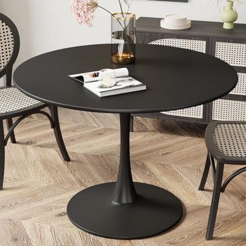 Moderner runder Esstisch, 42.1 ''Tulpen tisch mit MDF-Tischplatte und Metalls ockel für Esszimmer Wohnzimmer Café