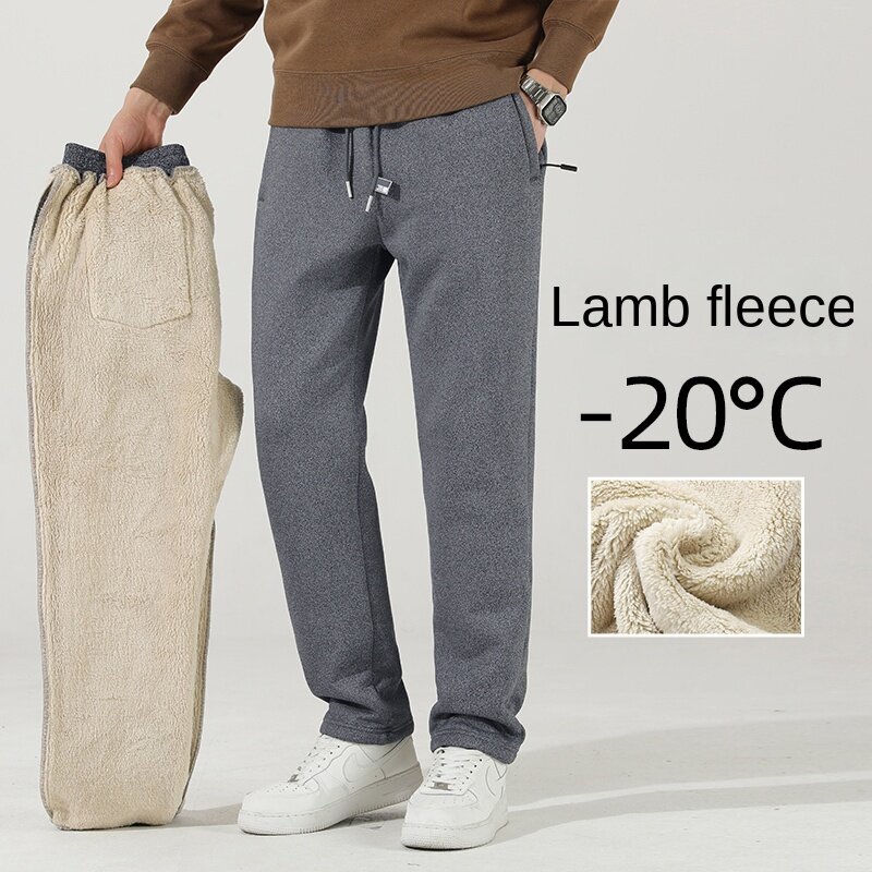 Zimowe kaszmirowe spodnie męskie z polaru ciepłe grube codzienne spodnie sportowe wysokiej jakości modne sznurek duży rozmiar spodnie do biegania L-8Xl