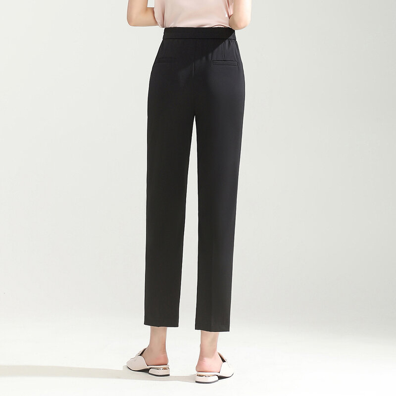 2024 new Women's pants Korean version of women's casual pants nine-point pants straight pants fashion trend breathable suitable