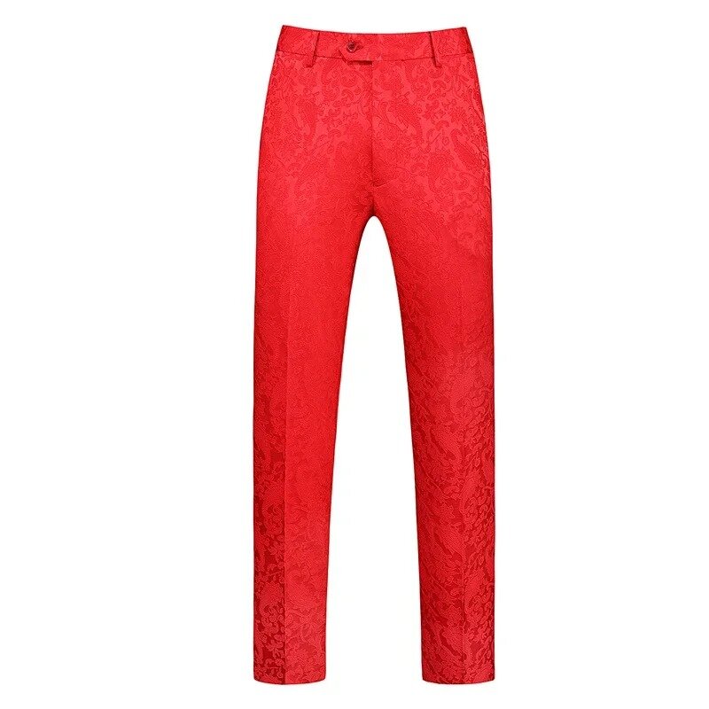 Czerwone męskie spodnie garniturowe spodnie imprezowe ślubne modne spodnie strój biznesowy męskie niebieskie czarne pantalony Hombre białe spodnie S-5XL 6XL
