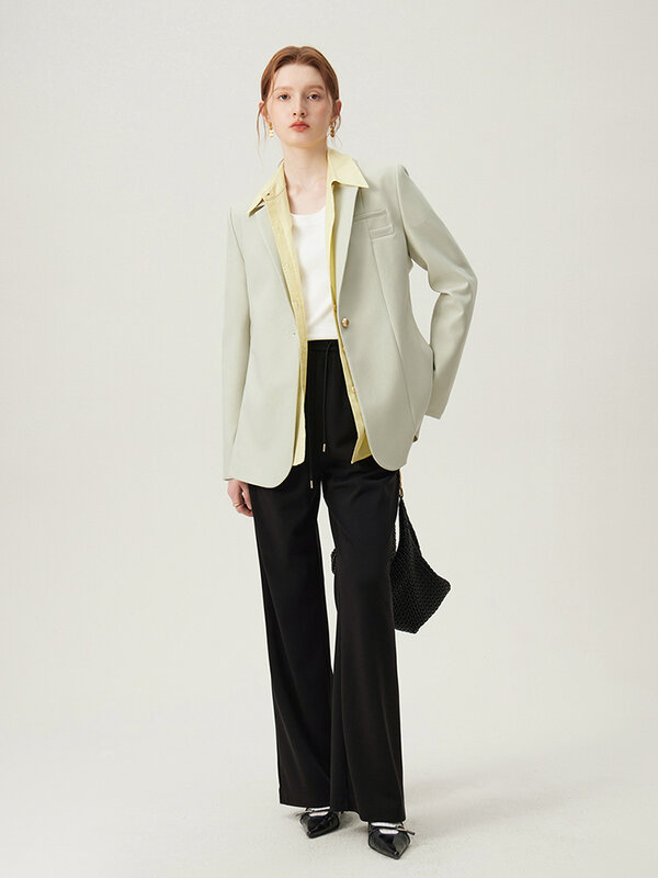 FSLE-Chaqueta de traje de temperamento para mujer, Blazer Formal profesional, abrigos femeninos, estilo coreano, nuevo diseño, primavera 2024, 24FS11069