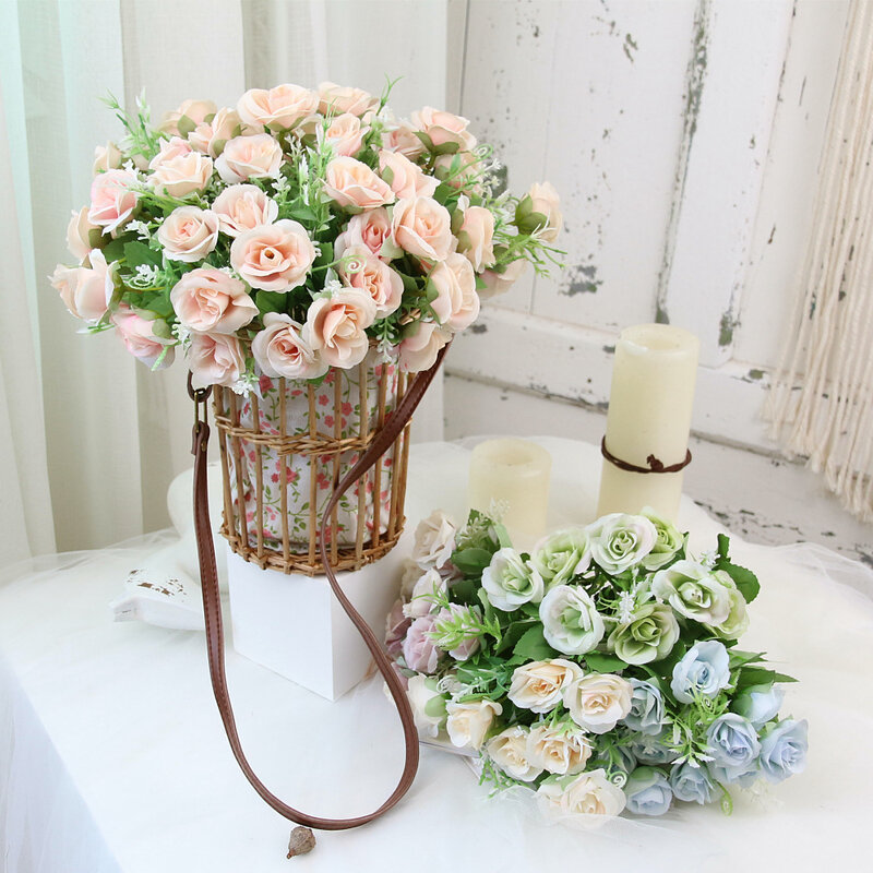 Ramo de flores artificiales para decoración del hogar, accesorios de boda, boda, novia, 10 cabezas, 1 unidad