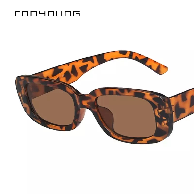 COOYOUNG-Petites lunettes de soleil rectangulaires pour femmes, vintage, marque de styliste, carrées, de luxe, UV400
