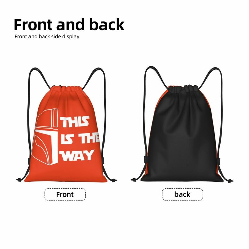 TV Show Film Drawstring Bags Men Women Foldable Gym Sports Sackpack This Is The Way Training Storage Backpacks