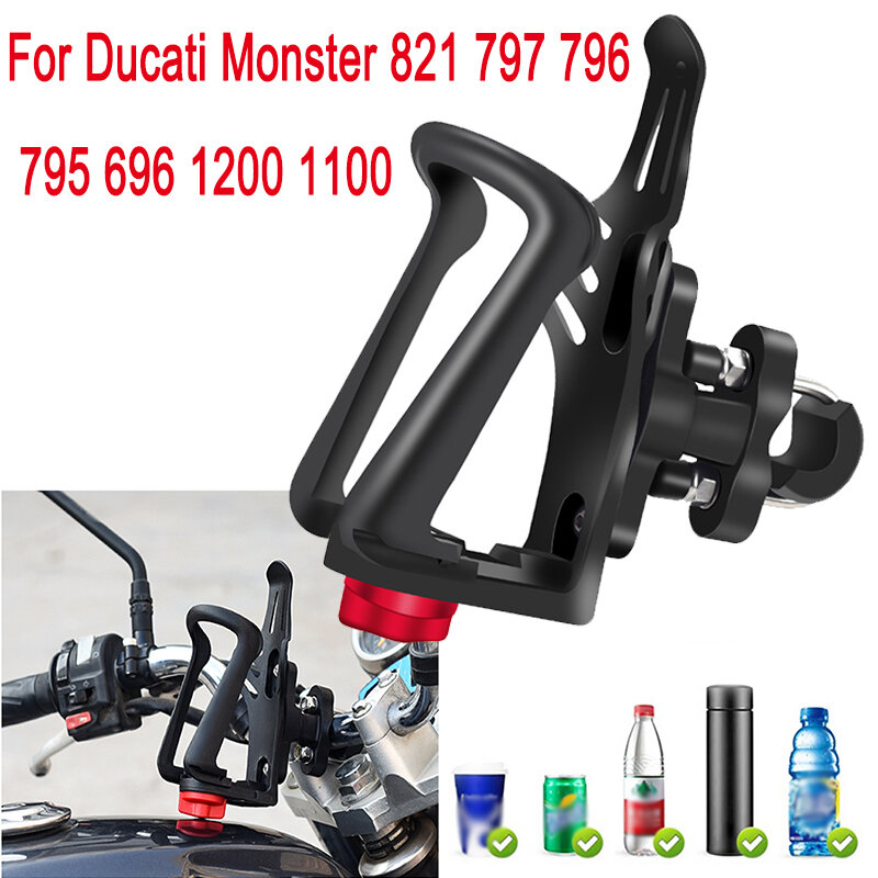 For Ducati Monster 821 797 796 795 696 1200 1100  Accessories Beverage Water Bottle Cage Support Drink Cup Holder Stand Moto