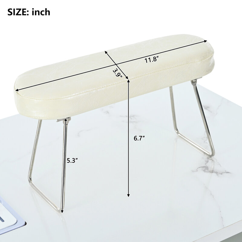 Manicure Table Nail Desk With Electric Downdraft Vent Lockable Wheels Wrist Rest Storage Layers Storage Cabinet Nail Table