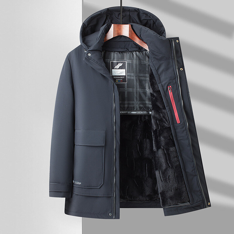 New Men's Winter Jacket Fleeced Clothing Thick Warm Hooded Padded Windbreaker Male Cold Coat Waterproof Parka Plus Size 5XL