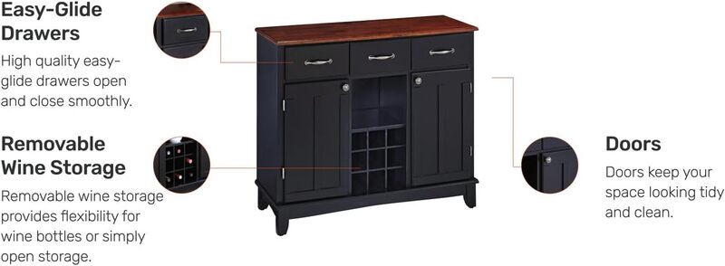 Wine Bar Cabinet for Liquor, Sideboard Buffet Cabinet, Accent Kitchen Storage Cabinet w/ Drawers for Living, Dining Room