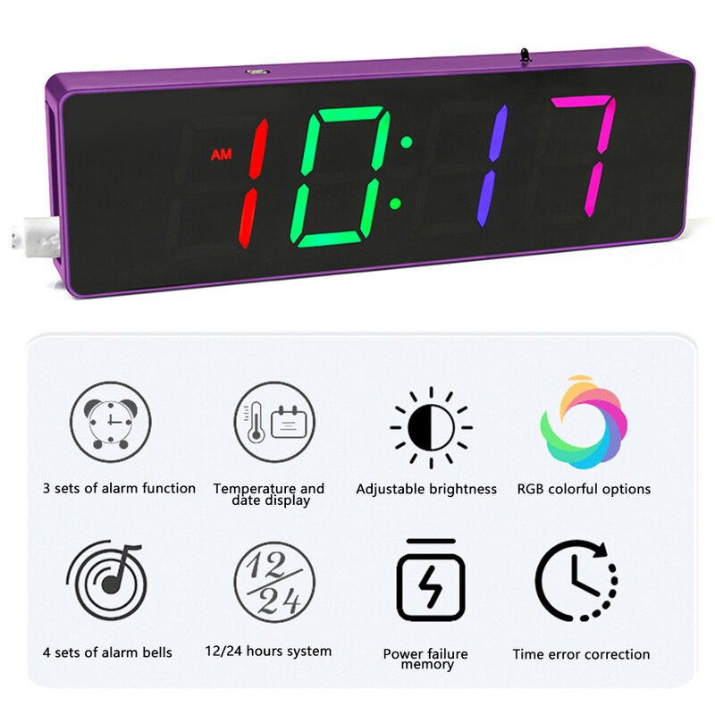 Colorful RGB Digital Clock With Alarm DIY Kit Microcontroller Soldering Exercise Practical Training Electronic Loose Parts