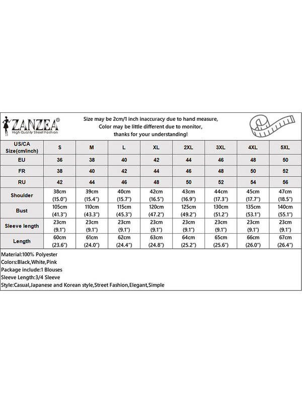 ZANZEA-بلوزة بأكمام مضيئة للنساء ، تونيك علوي ، رقبة مستديرة ، فضفاض ، أحادي اللون ، غير رسمي ، قمصان متأرجحة ، موضة كورية ، خريف ، 2023