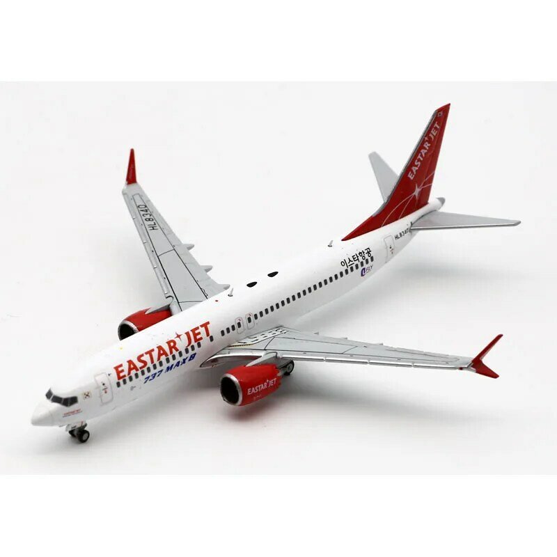 Avión coleccionable de aleación XX4133, modelo JC Wings 1:400 Eastar Jet Boeing B737 MAX 8, avión fundido a presión, modelo HL8340 con soporte