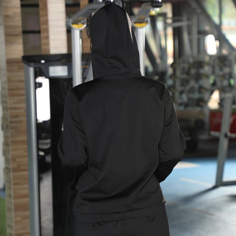 بدون بريSauna Suit Women Plus Size Gym Clothing Sets for Sweating Weight Loss Female Sports Active Wear Slimming Tracksuit Women