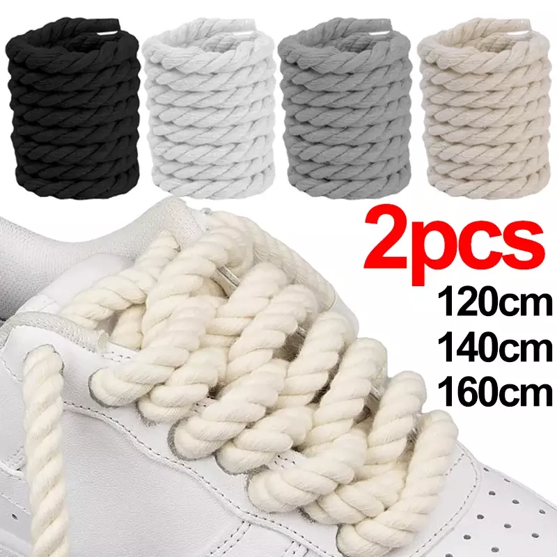 2 sztuki odważnych bawełnianych lnianych sznurowadeł ze sznurowadłami 120/140/160CM mężczyźni kobiety Trend buty sportowe na co dzień sznurówki