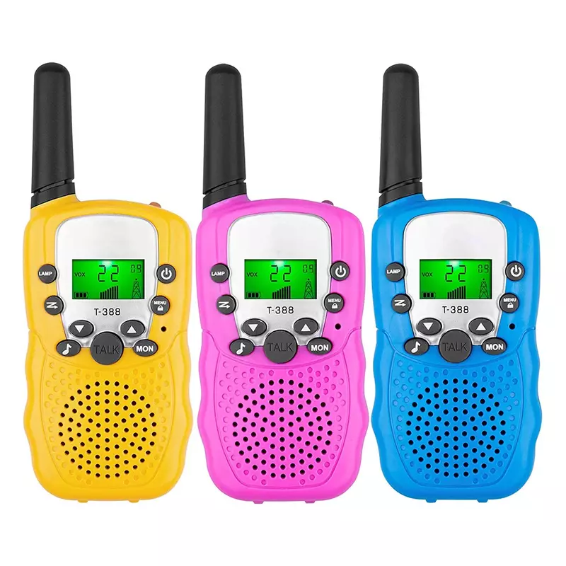 Mini walkie-talkie de mano para niños y niñas, 2 piezas, transceptor, receptor de 6KM, Radio bidireccional, Radio comunicadora, Juguetes