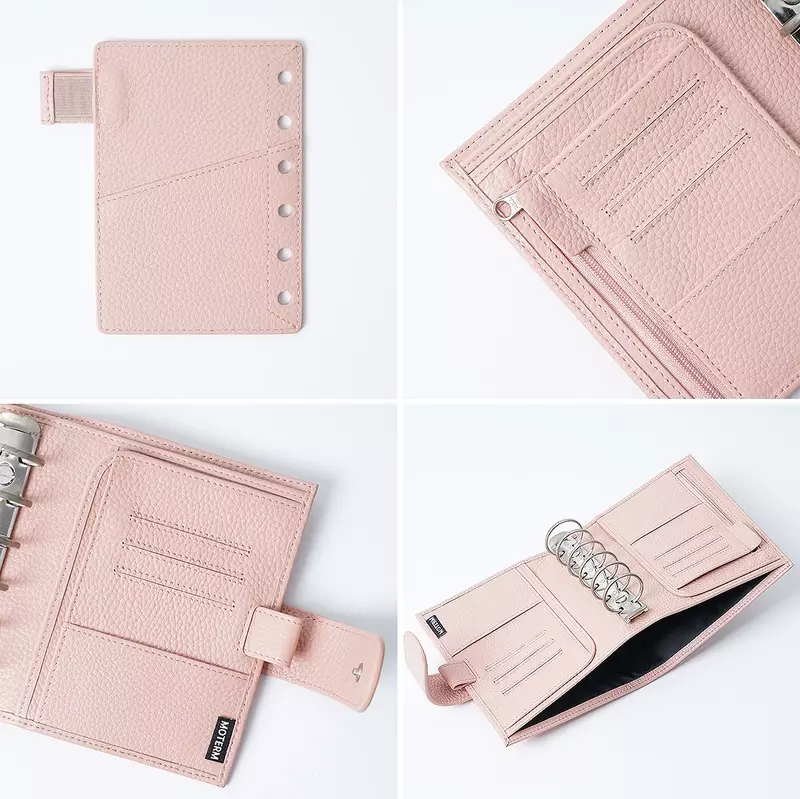 Moterm luxe 2.0 série bolso tamanho planejador pebbled grão couro a7 notebook com 30mm anel mini agenda organizador diário bloco de notas
