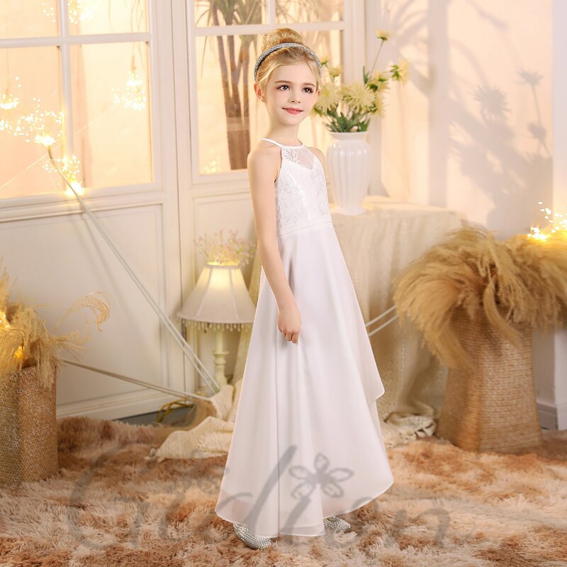 Chiffon Junior Bridesmaid Dress For Children Wedding Ceremony Prom Night Birthday Party Banquet Pageant Ball Evening-Gown Event