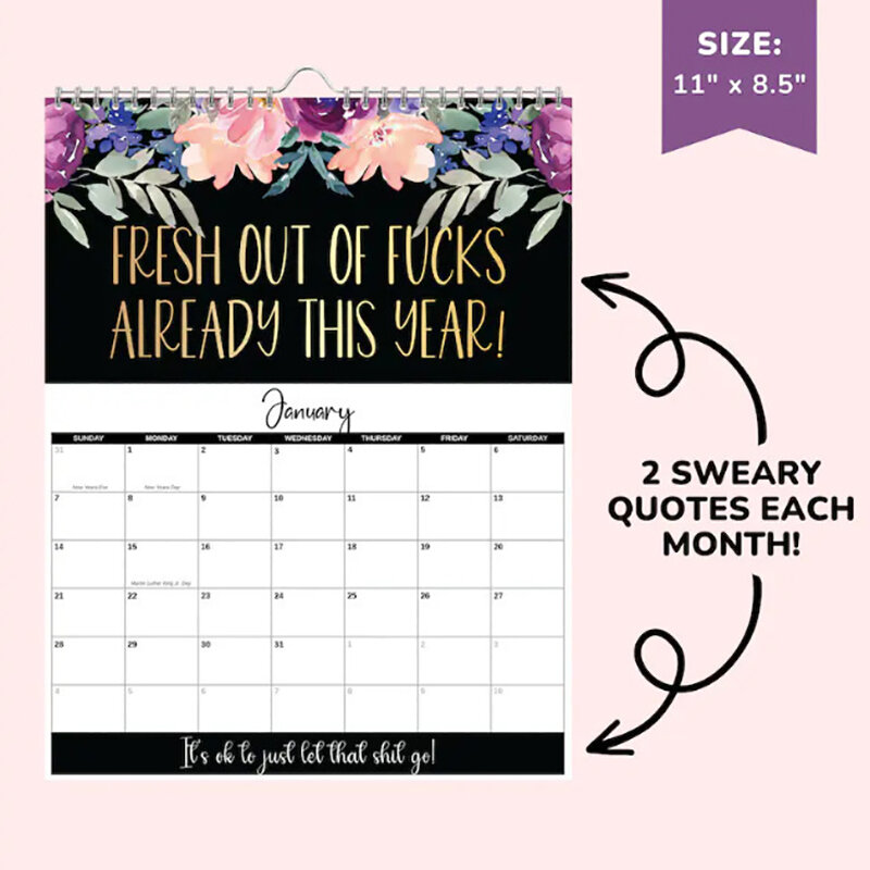 Календарь для уставших женщин, календарь для мам, ручная работа, подвесной календарь для дома и офиса, 2024