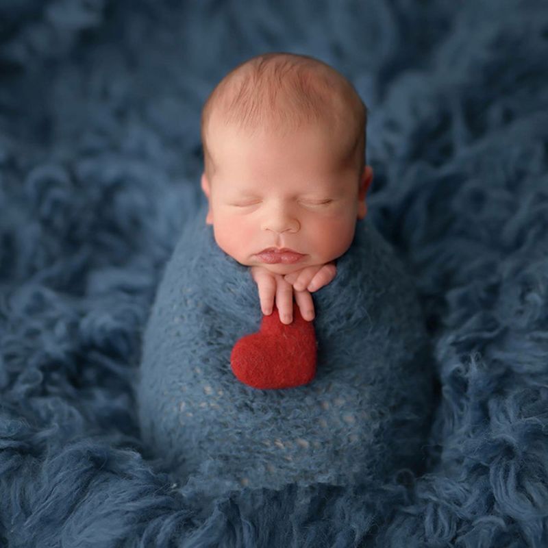 Accesorios hechos a mano para sesión fotos bebé, niña y niño, forma amor, accesorio para fotografía bebé
