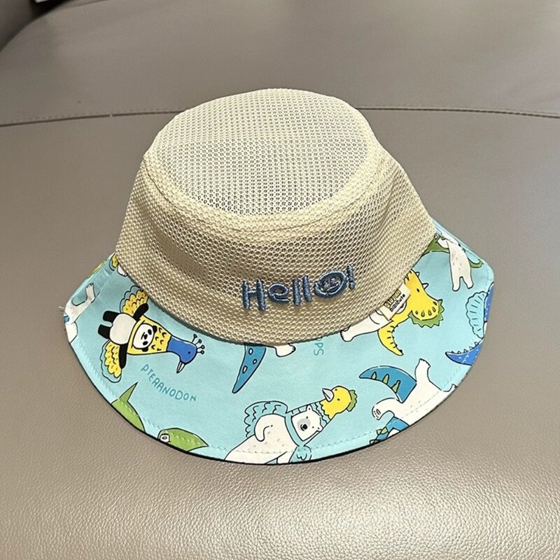 Boné de balde respirável para crianças, chapéu de pescador infantil, chapéu panamá infantil, boné solar para bebês meninos e meninas, verão