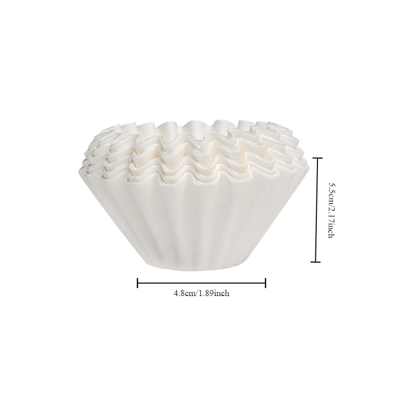 Papel de filtro de café por encima de piezas, 50 hojas, compatible con gotero de café B75 y 1-2 tazas, gotero de onda