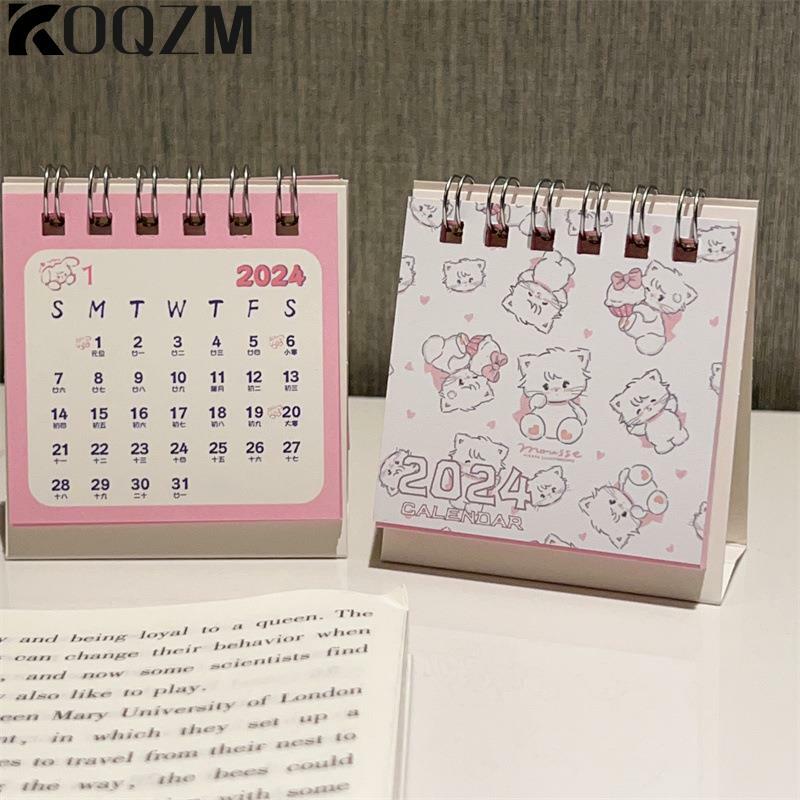 2024 Kalender exquisite einfache Schreibtisch erfrischende Mini-Desktop-Notiz rolle Kalender Buch Büro Schul bedarf
