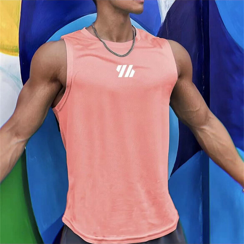 Chaleco de gimnasio para hombre, camiseta de malla de alta calidad, camisetas sin mangas para correr, Fitness, ropa deportiva, novedad de verano, 2023