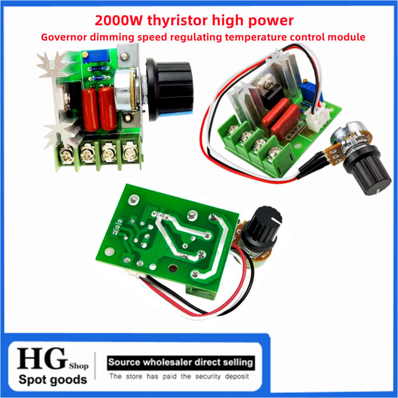 25a 2000w Thyristor-Regler motor 220V elektronischer Hochleistungs-Spannungs regler Dimm-Temperatur-und Drehzahl regelungs modul
