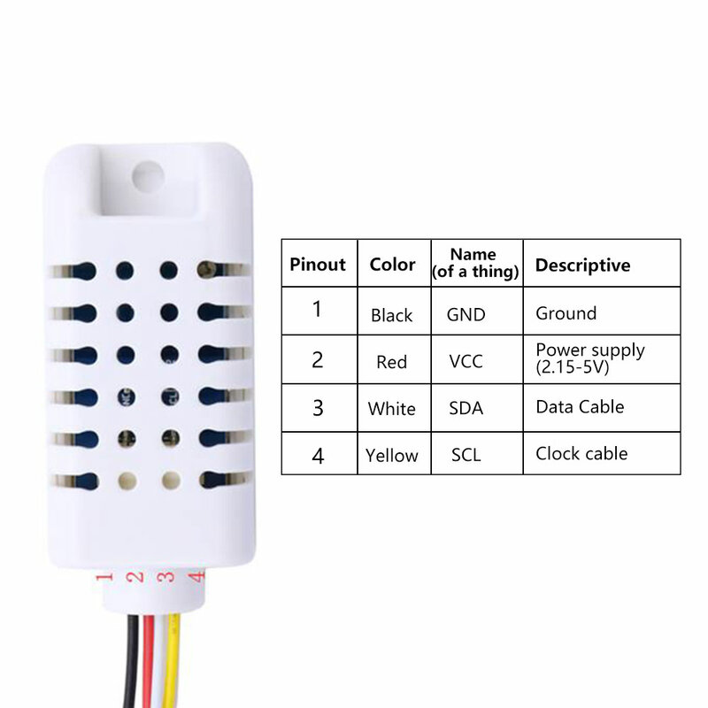 디지털 온도 습도 센서 모듈, 온도 습도 프로브 센서, 쉘 포함 I2C 인터페이스, SHT30, 2.15 ~ 5.5V