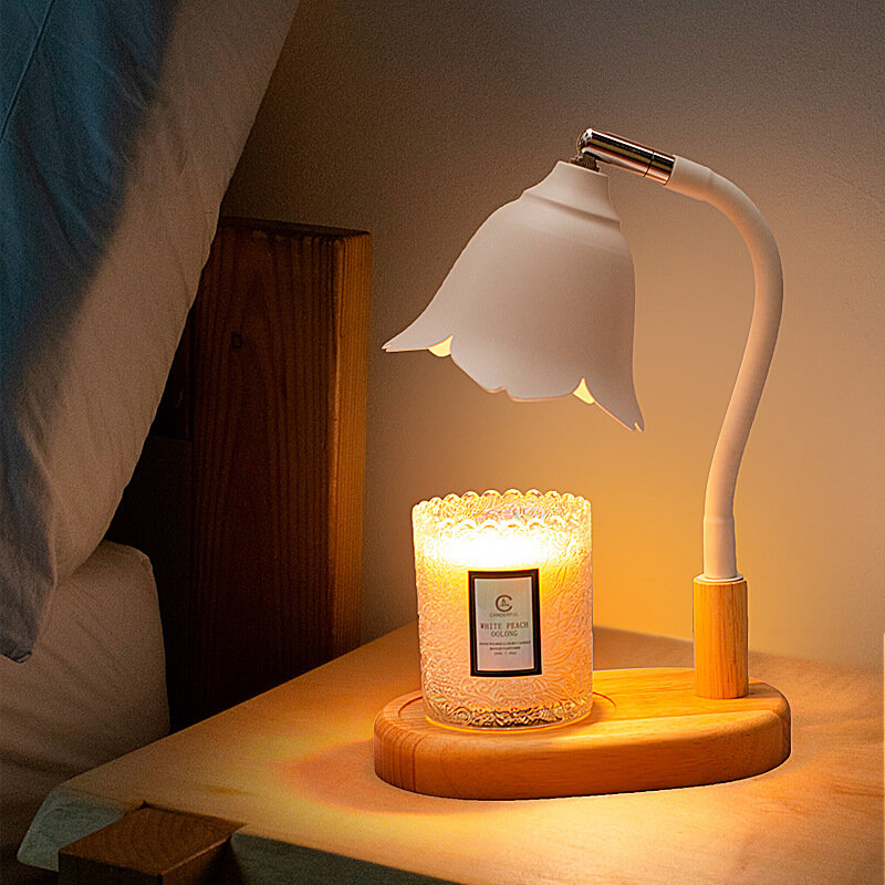 Lampu hangat lilin elektrik Retro, lampu penghangat lilin aman, saklar peredupan untuk perabotan rumah