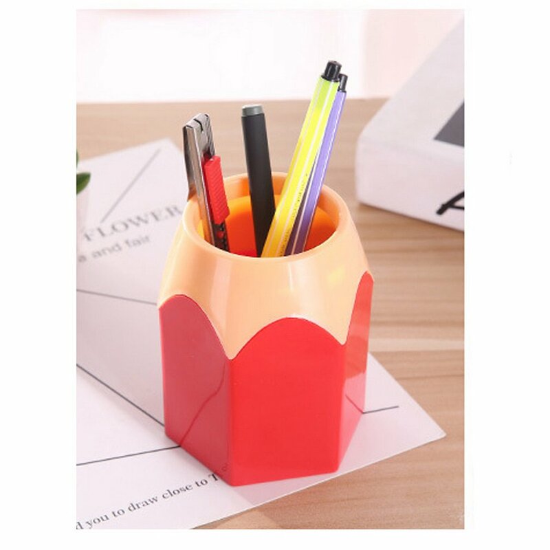 창의적인 펜 꽃병 연필 냄비 메이크업 브러쉬 거치대 문구 책상, 깔끔한 플라스틱 책상 정리함 용기, 학교 사무용품
