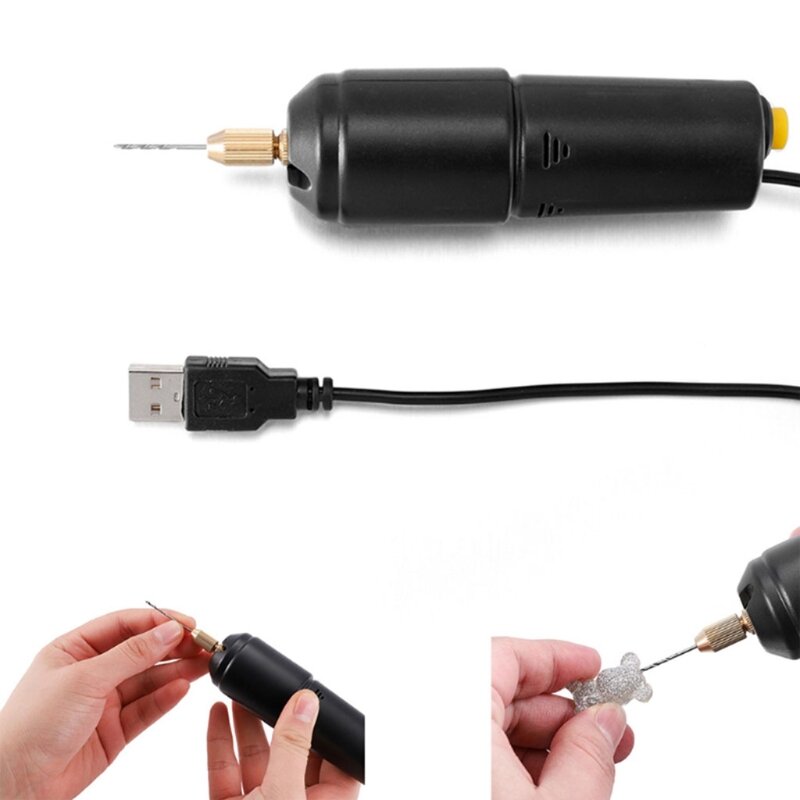 360 Type Black USB Drill Epoxy Crystal Pearl Perforated Drill for Jewelry Making